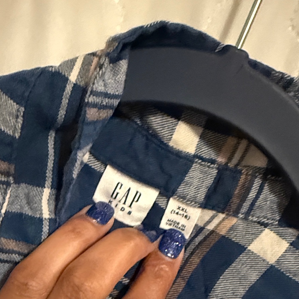 GAP Navy and White Checkered Shirt